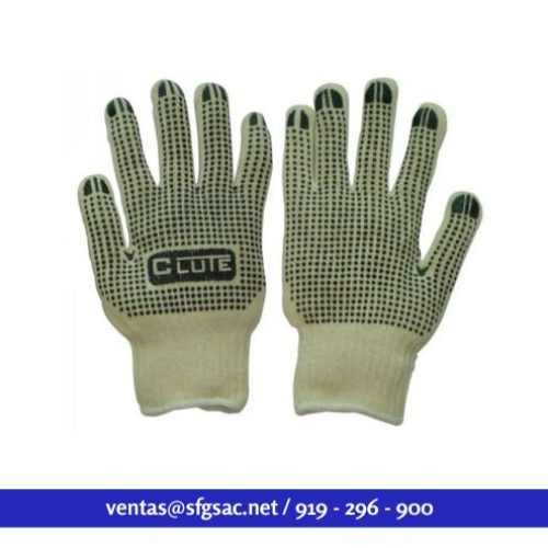 Clute, Guante de Hilo Con Puntos PVC 12/Paquete