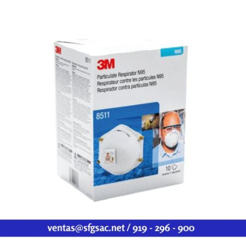 3M, Mascarilla 8511 N95, 10/Caja